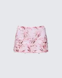 Rosalind Pink Embellished Mini Skirt