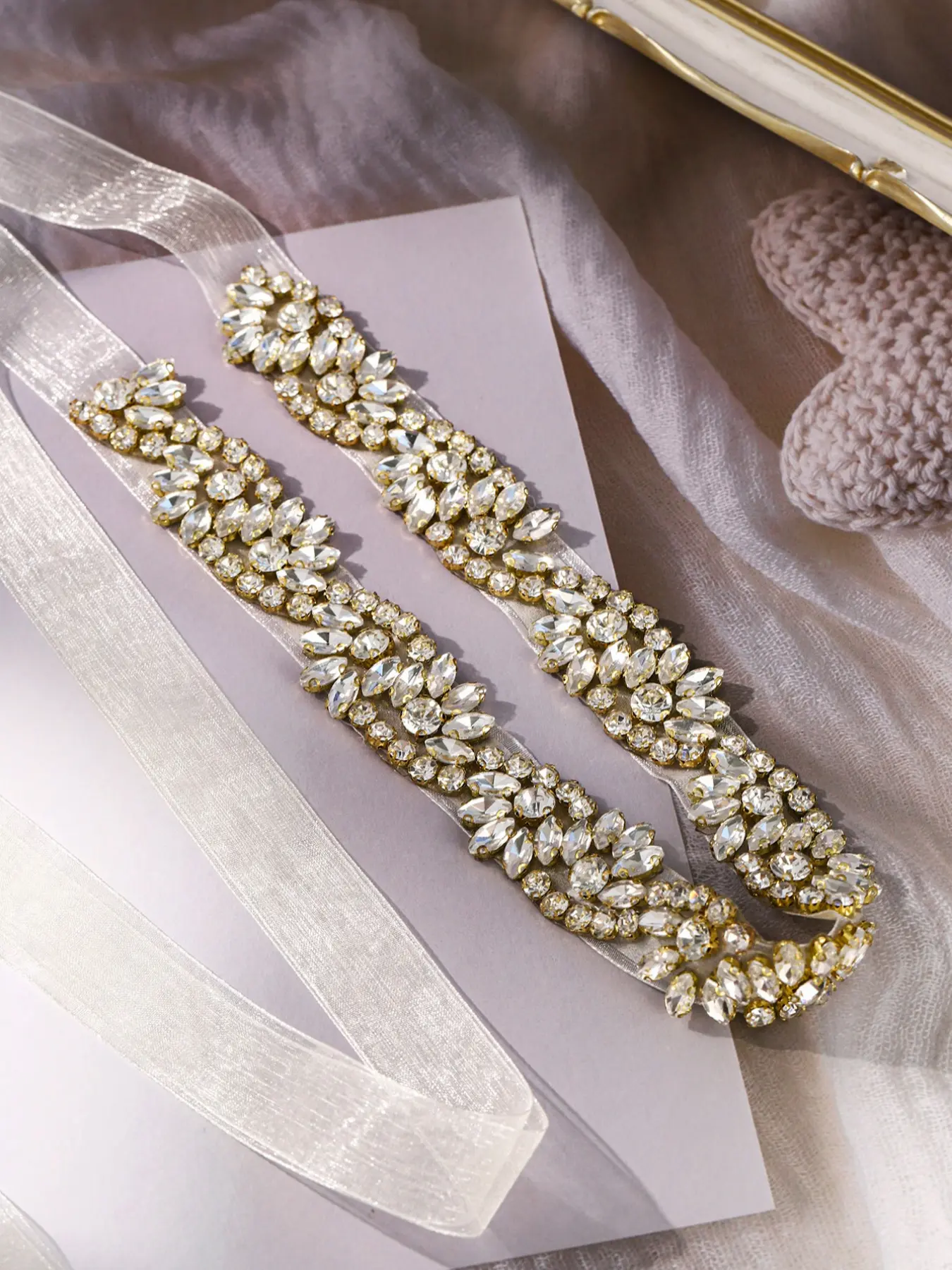 Elegant Rhinestone Wedding Belt, Bridal Waist Accessory, Fashion Party Dress Decoration, Sparkling Crystal Design, Perfect for Brides, Waistband Belt, Rhinestone Decorated Belt