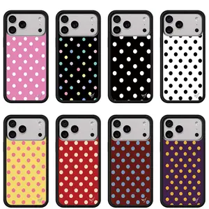 Wildflow High-End Polka Dot Phone Case for iPhone 17/16 Pro Max/15 Plus/14/13, Anti-Drop Full Coverage Fashion Protection