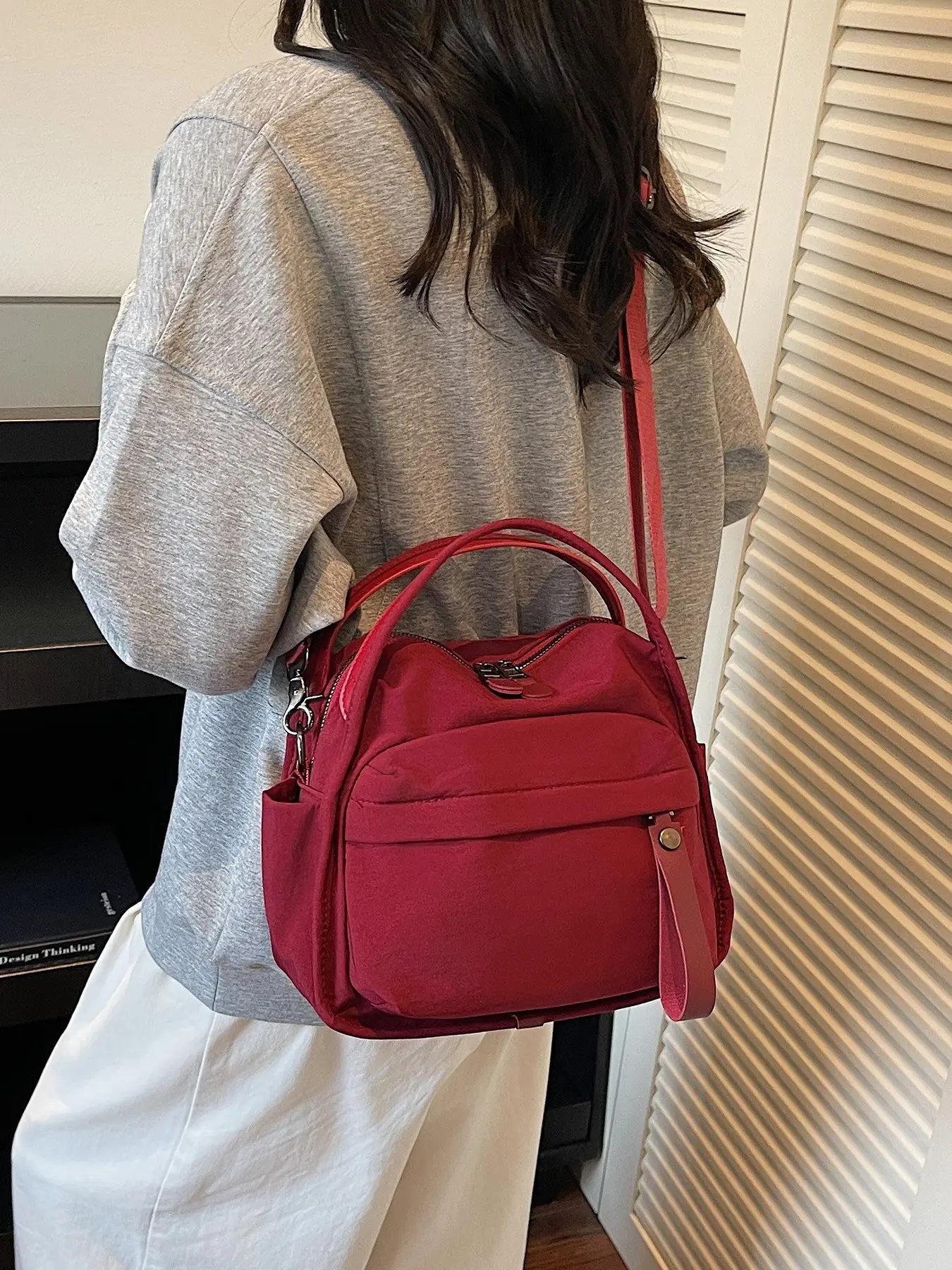 1pc Ladies' fashionable, simple, casual, solid color, versatile, convenient and practical for work, school, daily commuting, Trendy Commuter Bag, casual everyday bag, daily use handbag, one shoulder handbag is a must-have for ladies Handbag Shoulder Purse