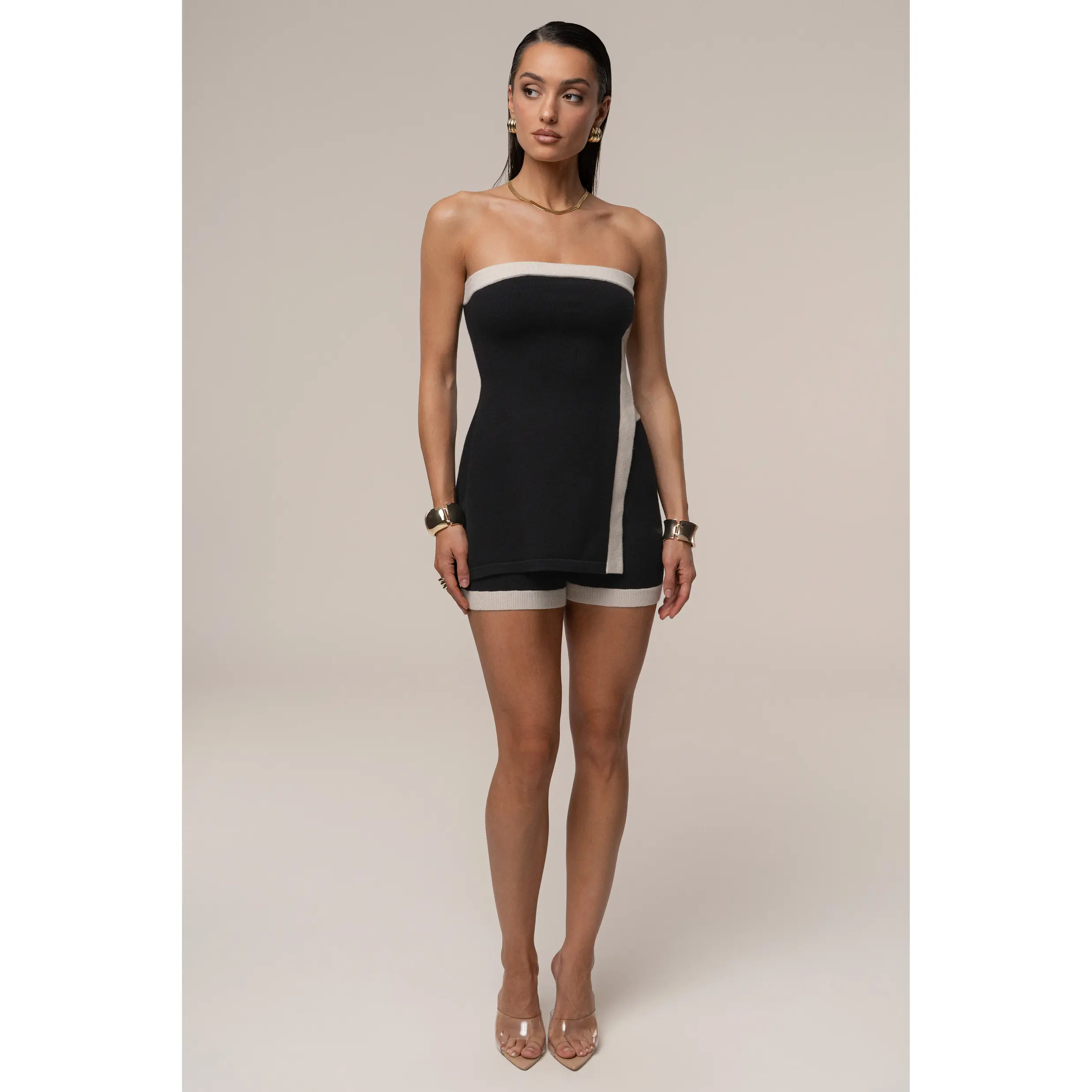 Black/Milk Olivea Knit Short Set