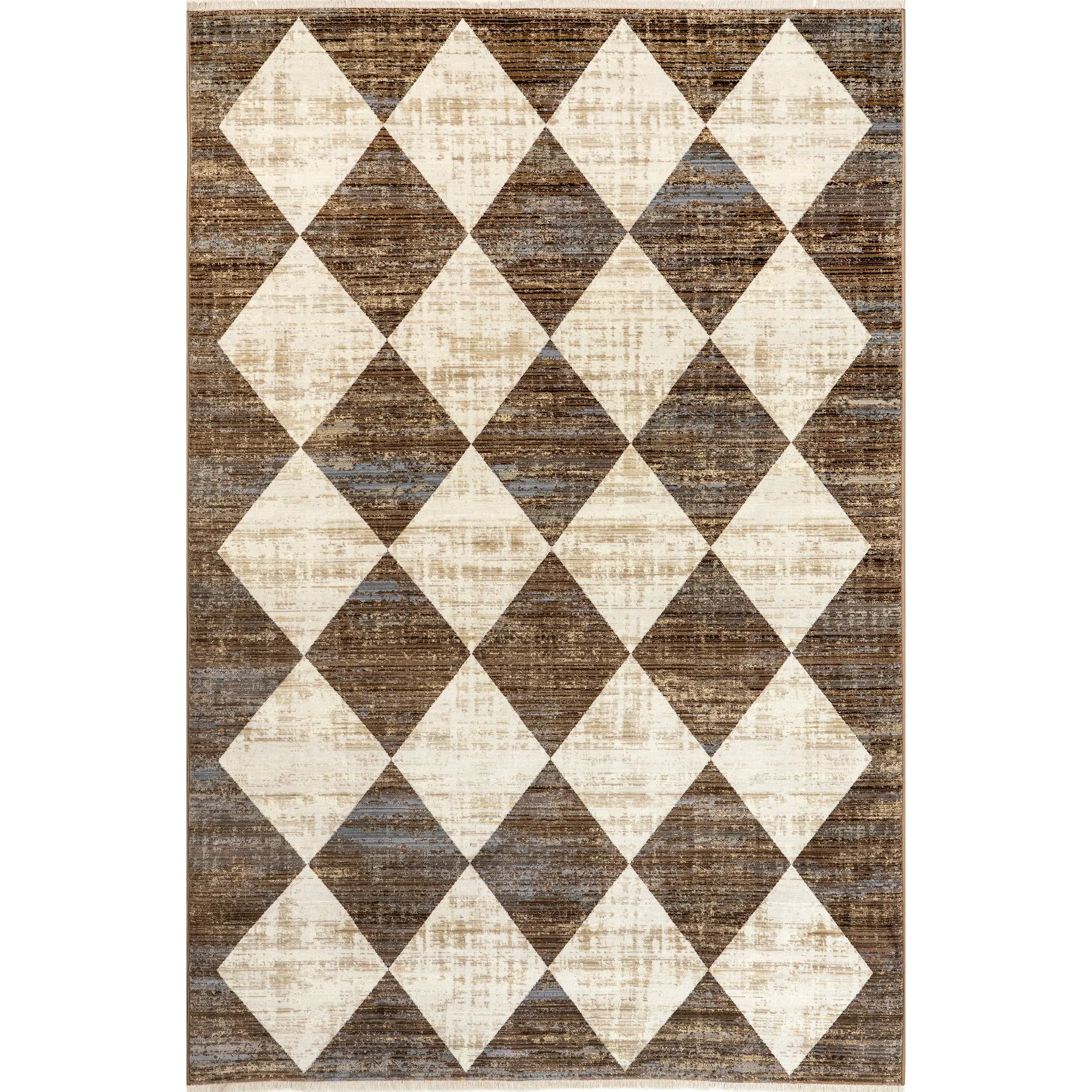 Meline Checkered Fringe Area Rug with Checkered Pattern and Classic Design Bedroom Meline Checkered Fringe Area Rug with Checkered Pattern and Classic Design Bedroom
