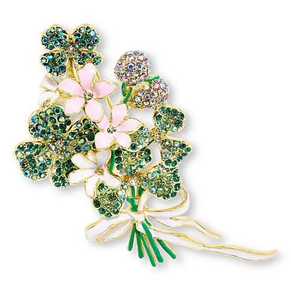Heidi Daus Pocket Full of Posey Multicolor Crystal Goldtone Pin