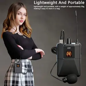 Uhf Wireless Microphone, 164ft Long Range Transmission, Lightweight, Compact, Portable Design, HiFi Chipset, Ideal for Recording & Broadcasting, Live Streaming Mic