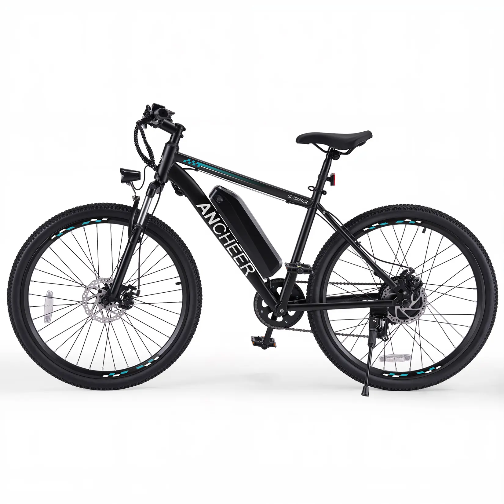Ancheer 26'' Adult Electric Mountain Bike, 500W (Peak 750W) Motor, 48V 10.4Ah (499Wh) Lithium-Ion Battery, Waterproof, Dust-Proof Connectors, Up to 45 mi Range, 20MPH, LCD Display, 7 Speed, for Mountain Rides