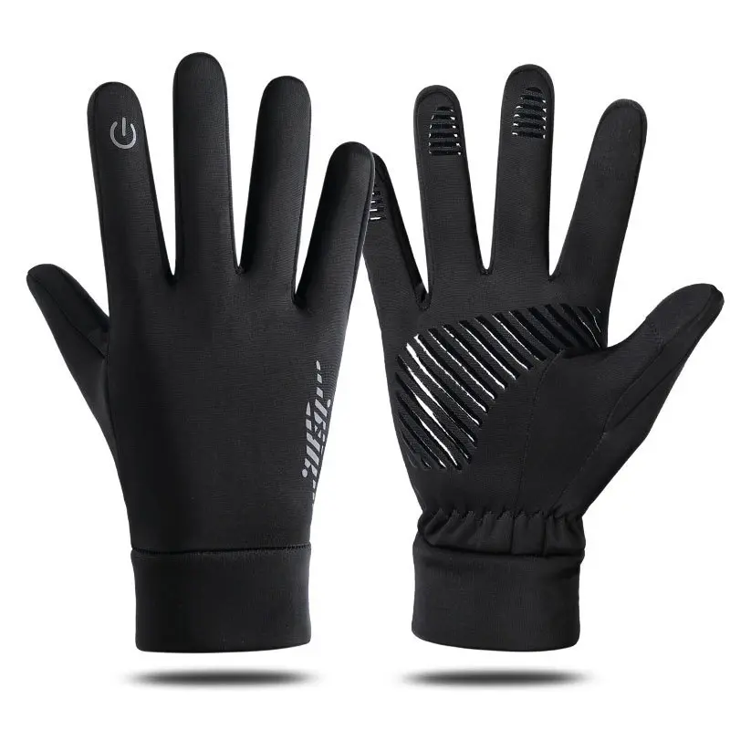 1 Pair Waterproof Touch Screen Gloves, Windproof Thermal Anti-slip Gloves for Cycling Running Hiking Driving Outdoor Sports