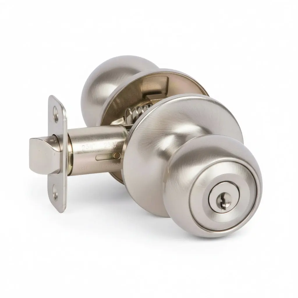 Ashland Keyed Entry Door Knob, Satin Nickel