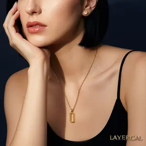 LG023 Minimal Frame Pendant Necklace