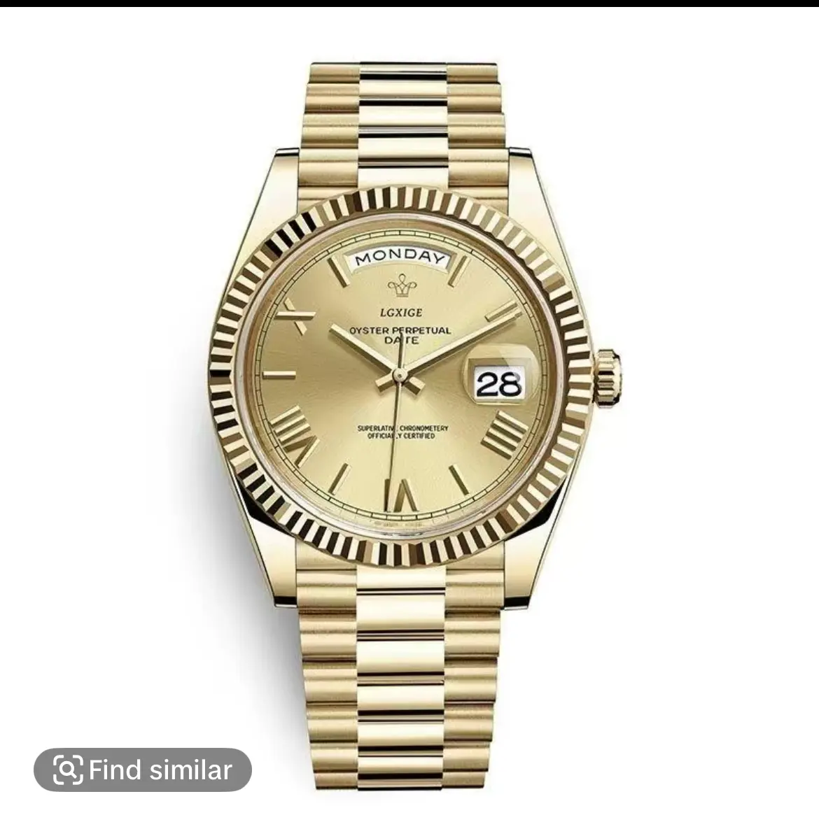 Gold bracelet and gold dial stylish watch