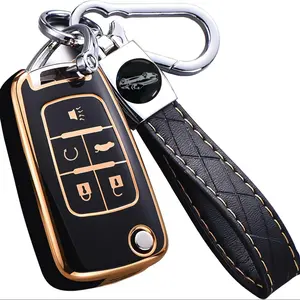 Car Key Case, Car Key Protector with Keychain, Full Protective Key Case for Chevrolet Equinox Camaro Cruze Malibu Spark Sonic Traverse, Car Key Accessory, Key Fob Protector, Car Key Holder, Car Key Cover