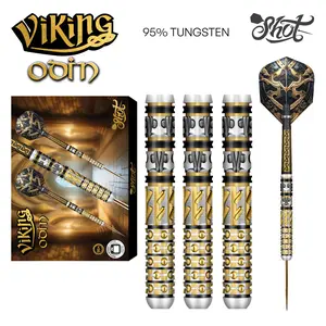 Shot Viking Odin Steel Tip Dart Set-95% Tungsten Barrels-24gm