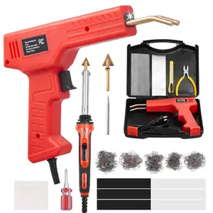 VEVOR Plastic Welder Kit Deluxe, Summervibes, 100W Plastic Welding Gun + 60 W/100W Soldering Iron, Professional Plastic Repair Welding Tool with 1000PCS Hot Staples & 60 Rods for Car Bumper Kayak Electronics Toys