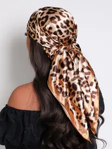 Fashion Women's Leopard Print Long Rectangle Scarf, Elegant Floral Neck Wrap Shawl, Perfect Gift for Any Occasion
