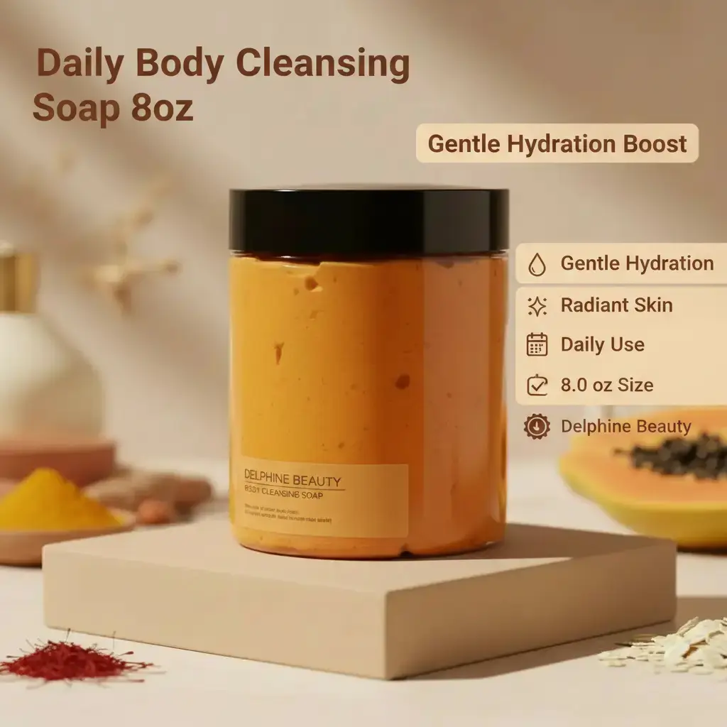 Delphine Beauty by AGSB Daily Body Cleansing Soap for Gentle Hydration and Radiant Skin (8.0 oz)