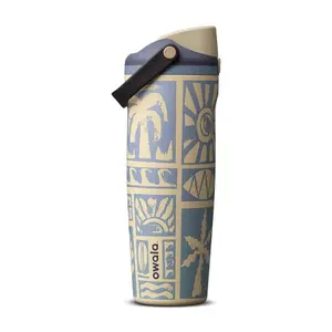 NEW Owala FreeSip 30oz Vintage Surf Bottle Birthday Bash Insulated Stainless Steel Water Bottle Leakproof Straw Lid