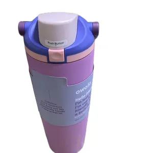 Owala Stainless Steel Tumbler - Purple Water Bottle for Storage with Push Button Feature