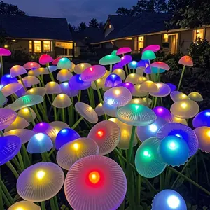 Solar Powered 6-head Mushroom Shaped Garden Light, 1 Count LED Outdoor Landscape Decorative Light, Decorative Light for Garden Lawn & Party