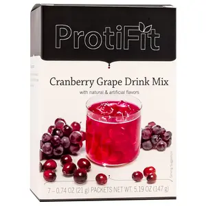 PROTIFIT High Protein Fruit Flavored Powder Drink Mix, 15g Protein, Low Calorie, Sugar Free, GLP-1 Compatible, Ideal Protein Compatible, 7 Servings Per Box (Cranberry Grape)