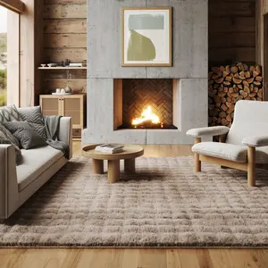 Ivana Plush Cloud Washable Rug | Taupe