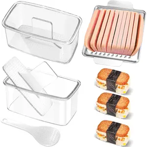 Musubi Press Mold Kit with Slicer for SPAM, 2 Pack Hawaiian Sushi Rice Press Maker for Onigiri (Non-Stick, Easy Clean)