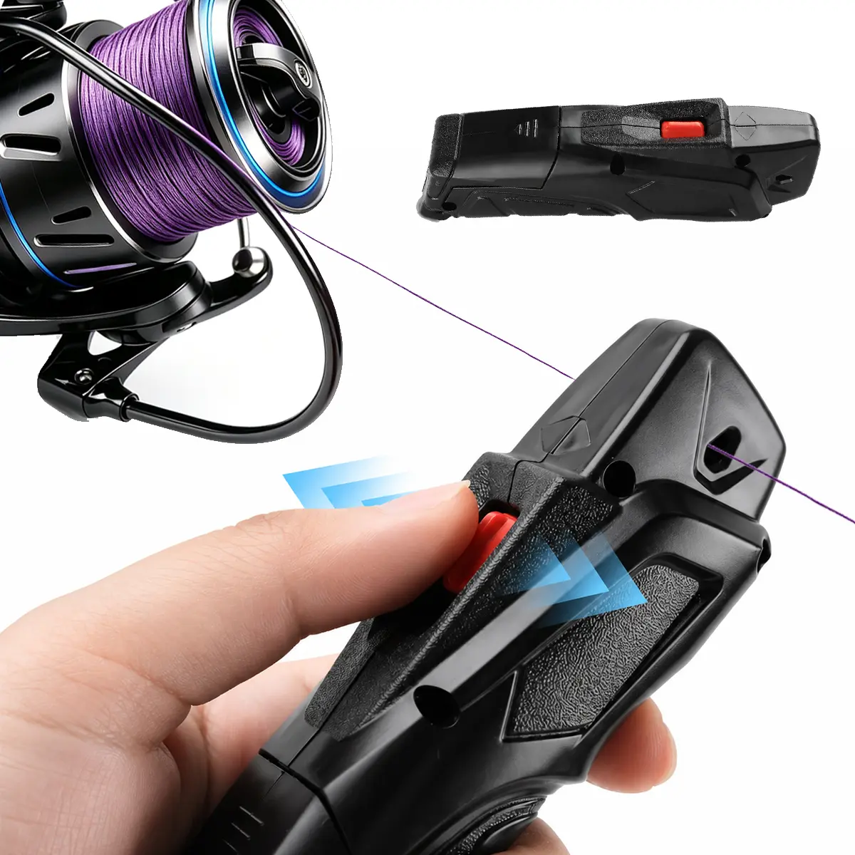 Durable ABS Fishing Line Winder with Non-Slip Easy-Grip Handle, High Speed Portable Fishing Line Spooler & Organizer, Efficient Line Management Tool, Essential Fishing Gear for Outdoor Angling,Battery Not Included