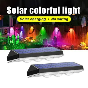 2/4/6/8 Counts Solar Fence Light,Outdoor Solar Wall Light, IP65 Waterproof Solar Deck Light for Railing Wall Deck Fence Solar Landscape Lights Festive Courtyard Atmosphere Lights, Solar Garden Lights