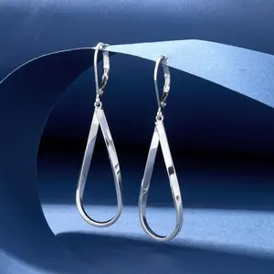 925 Silver Plating Teardrop Leverback Earrings for Women 14K Gold Plated Twisted Dangle Earrings Hypoallergenic Boho Jewelry Gift Teardropearrings