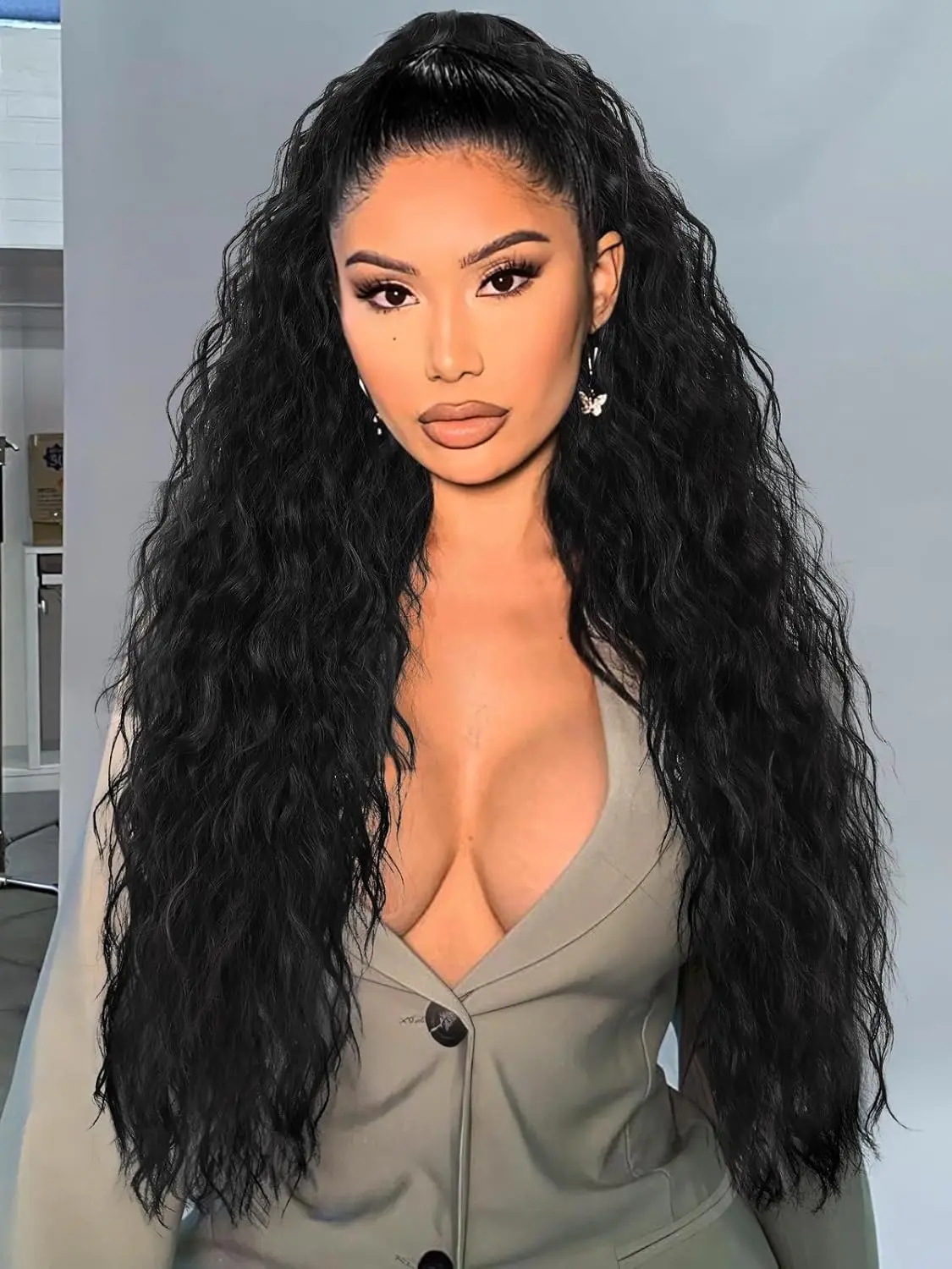[kookastyle] Ponytail Extension Claw 30" Curly Pony Tail Clip in Claw Hair Extensions Fluffy Natural Looking Synthetic Hairpiece for Women