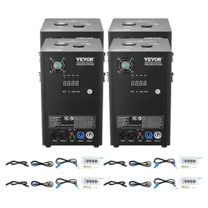 【Father's Day】VEVOR Cold Spark Machine, 4 Pack 700W Output Fireworks Controllers, 6.6-16.4ft Adjustable Height, with Advanced DMX System,LED Screen,Portable Handle, Aluminum Alloy for Stage DJ Wedding Event,Party