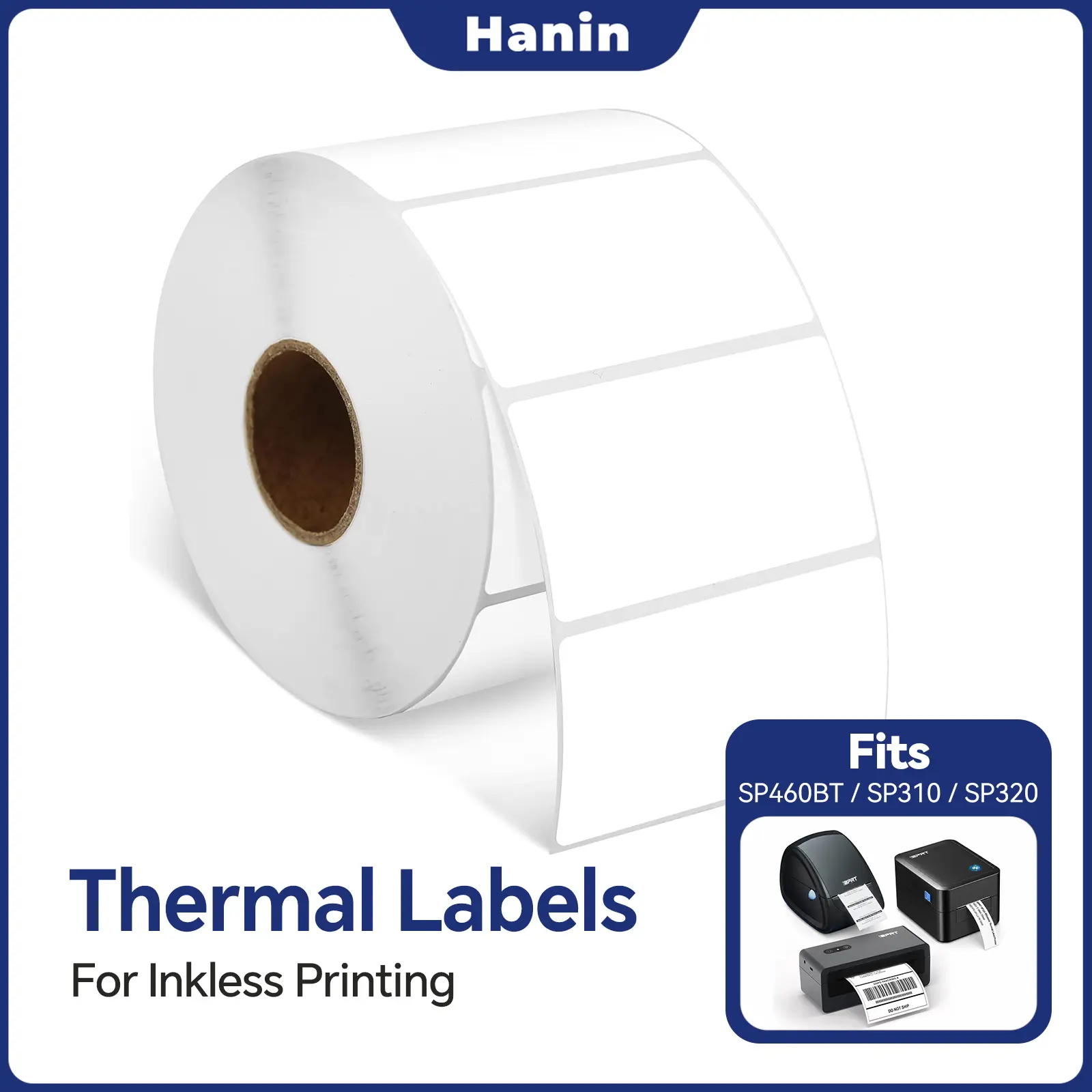 2.28" × 1.18" Multi-purpose Thermal Labels (58mm × 30mm) — Self-Adhesive Thermal Stickers, Suitable for Address and Barcode Printing; White 1 Roll (1,000 Labels); Compatible with SP460BT, SP310 and SP320 Printer Models