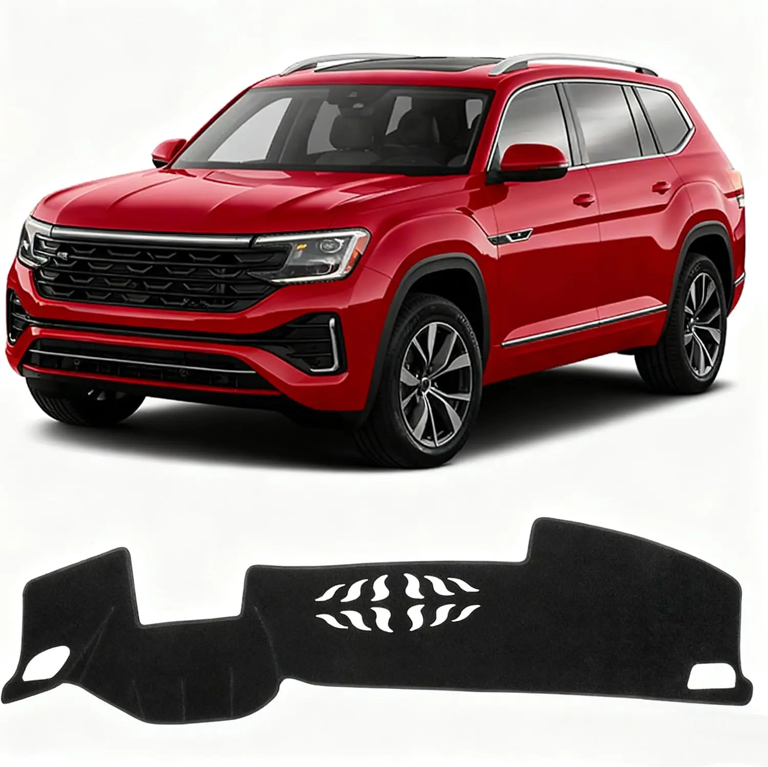 KUST Black Dash Cover for Volkswagen/VW Atlas 2024 2025 2026 with HUD Polyester Dashboard Cover Non-Slip Interior Accessories for VW Atlas Custom Fit Dash Mat Sunshade Windshield No Glare, Hud Compatible, Interior Fit