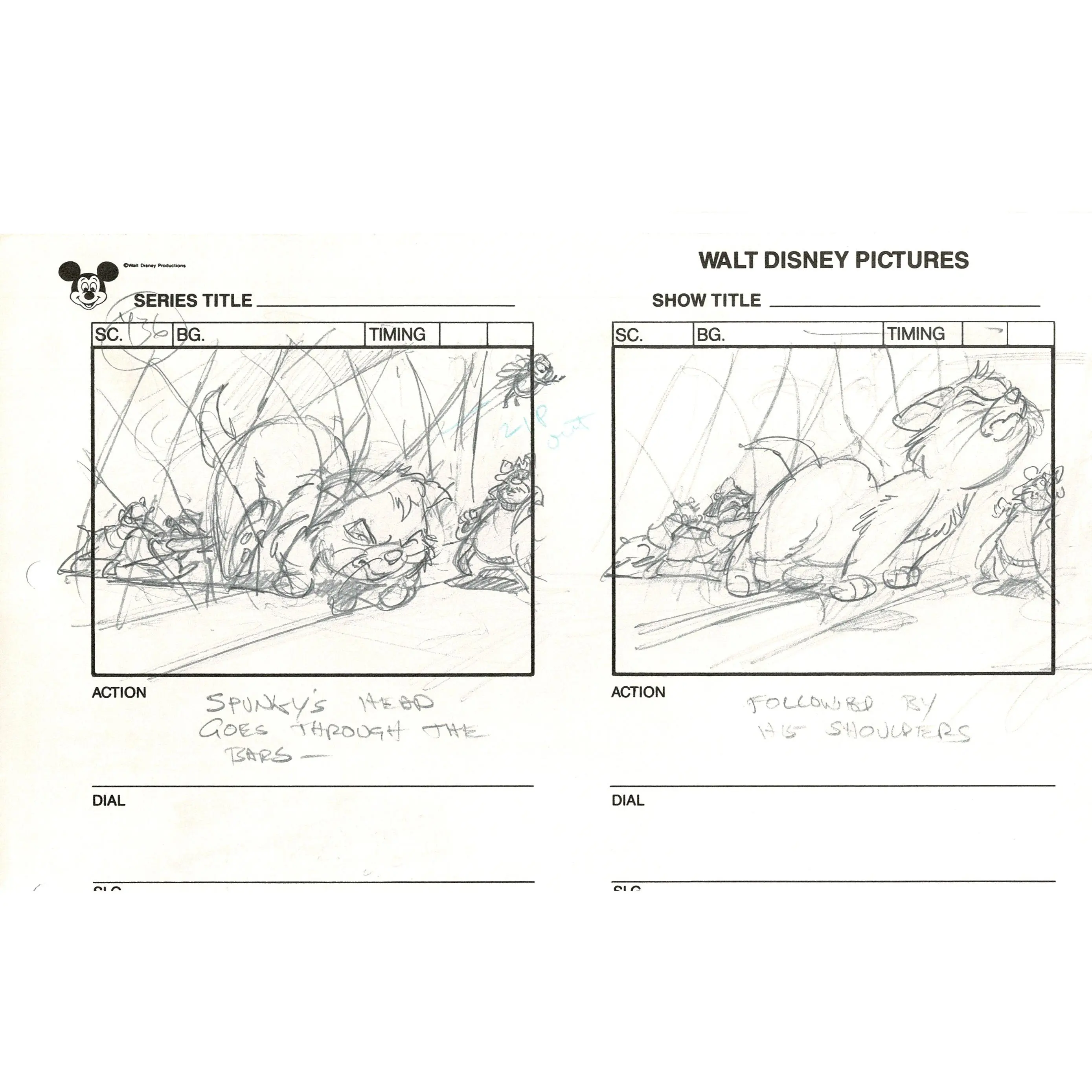 Chip n Dale Rescue Rangers Original Production Animation Storyboard Walt Disney FIRST EPISODE 1988 A94