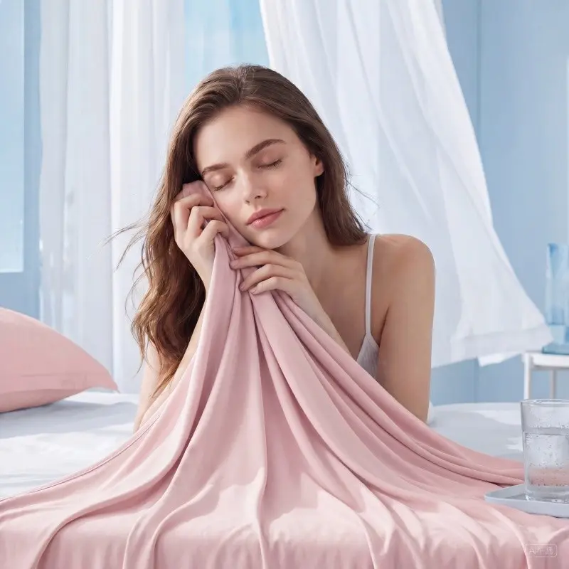 Pure Color Breathable Cooling Blanket, Summer Essential Lightweight Bedspread, Multiple Colors and Sizes, Trendy Summer Blanket, Must-Have for Hot Weather, Cooling Throw Blanket