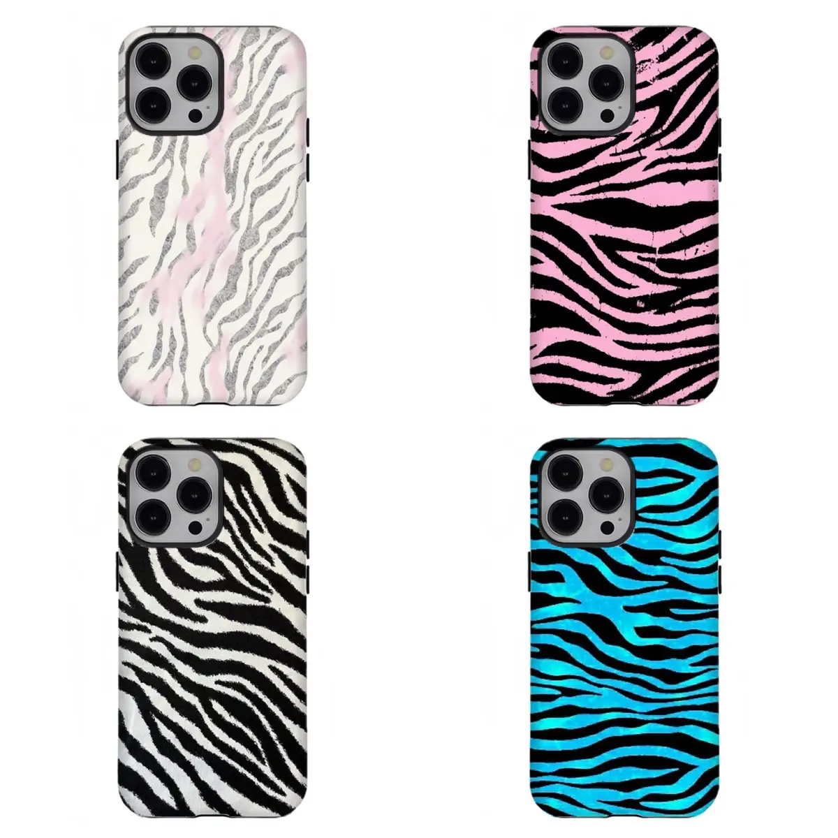 Y2K Pink Zebra Print Phone Case| Retro Zebra Striped Shockproof Protective Cover For iPhone 11 12 13 14 15 16 17 Pro Max For Samsung S26 S25 S24 S23 S22-Gift For Her/Him