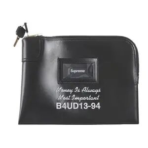 Supreme Leather Money Bag (FW25) Black by StockX