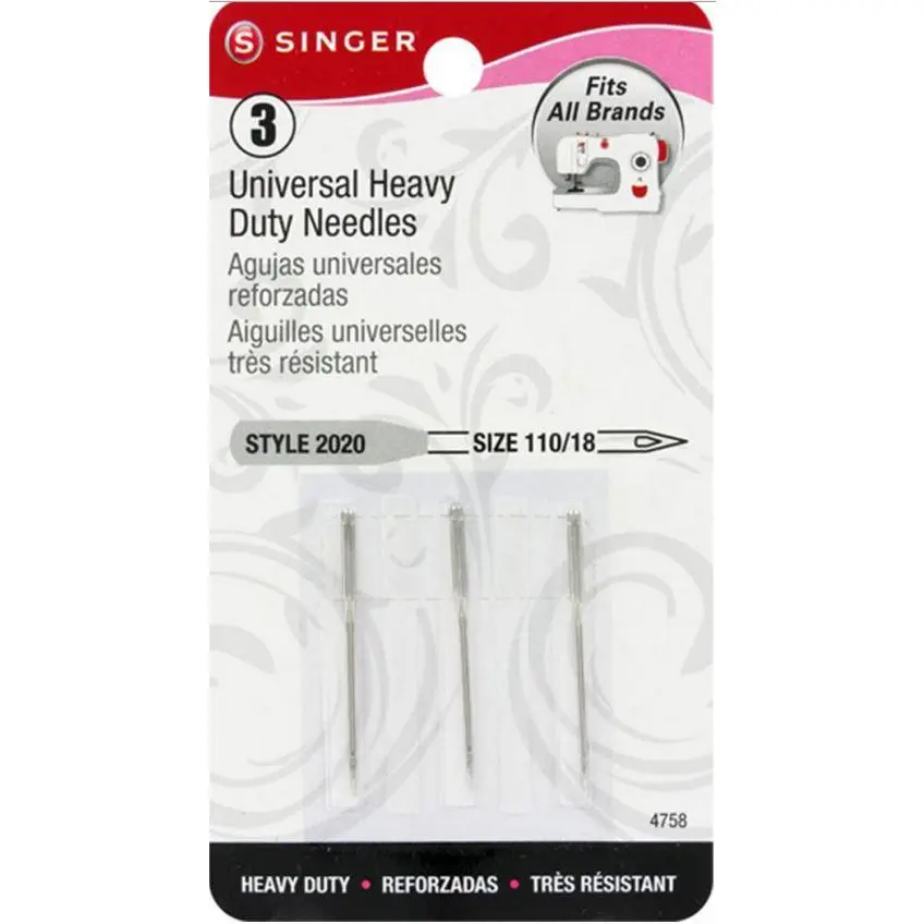 Singer 3pk Universal Size 110/18 Style 2020 Regular Point Sewing Machine Needles 4758