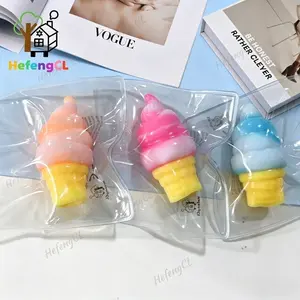 1/2/3pcs Cone-Shaped Squeeze Toys, Ice Cream Shaped Stress Relievers, Boys And Girls Dress-Up Toys Food, Snack Theme Birthday Party Gift, Unique Present, Soft Toy Slow Rebound Sensory Toy, Sensory Fidget Squishies