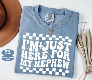 Comfort Colors Im Just Here For My Nephew TShirt, Nephew Shirt, Gift For Aunt Shirt, New Future Aunt Apparel, Gift Aunt, Cute Aunt Gift From Nephew