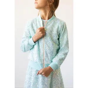 Aqua Sequin Jacket - Stylish Design with Sequins, Ideal for Fashion and Versatility