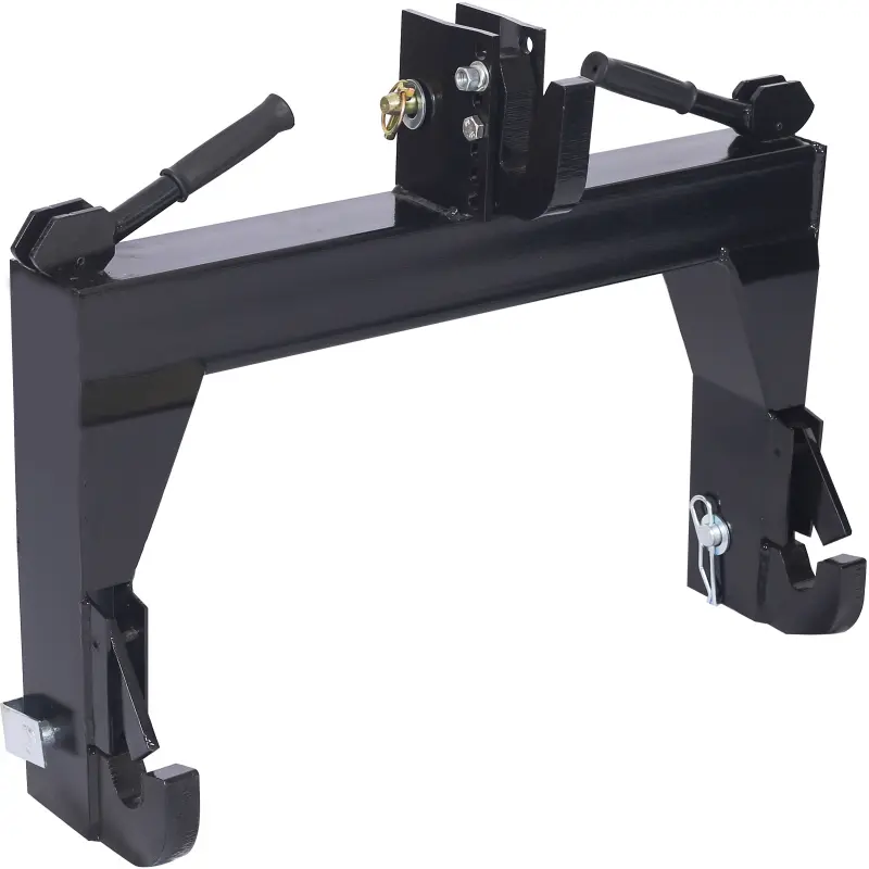 Tractor quick hitch, 3-point quick coupling device with a 3000 LBS load capacity, reinforced with thickened alloy steel, suitable for 20-45 horsepower Cat 1 standard models such as Kubota B/L series, John Deere 2 series Kioti CS/DK series, etc