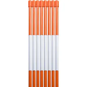 [Deals For You] 100PCS 48 Inch Driveway Marker Set 1/4 Inch Dia Fiberglass Reflective Snow Stakes with Steel Drill Bit & Protection Gloves for Parking Lots, Walkways(100, 1/4 Inch)