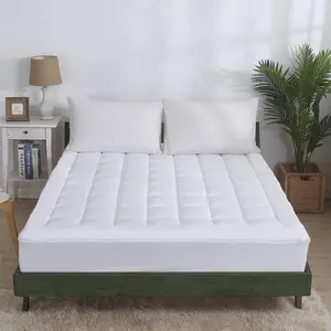 Premium White Mattress Topper - 450GSM Extra Thick Hotel Quality Bed Cover - Breathable Cooling Pad with Deep Pocket - Ultra Soft Cloud Support