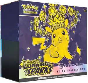 Pokemon Center Exclusive ETB: Surging Sparks Elite Trainer Box with 11 Boosters Packs, ACE SPEC Cards, 65 Cards, and Organizing Dividers tcg
