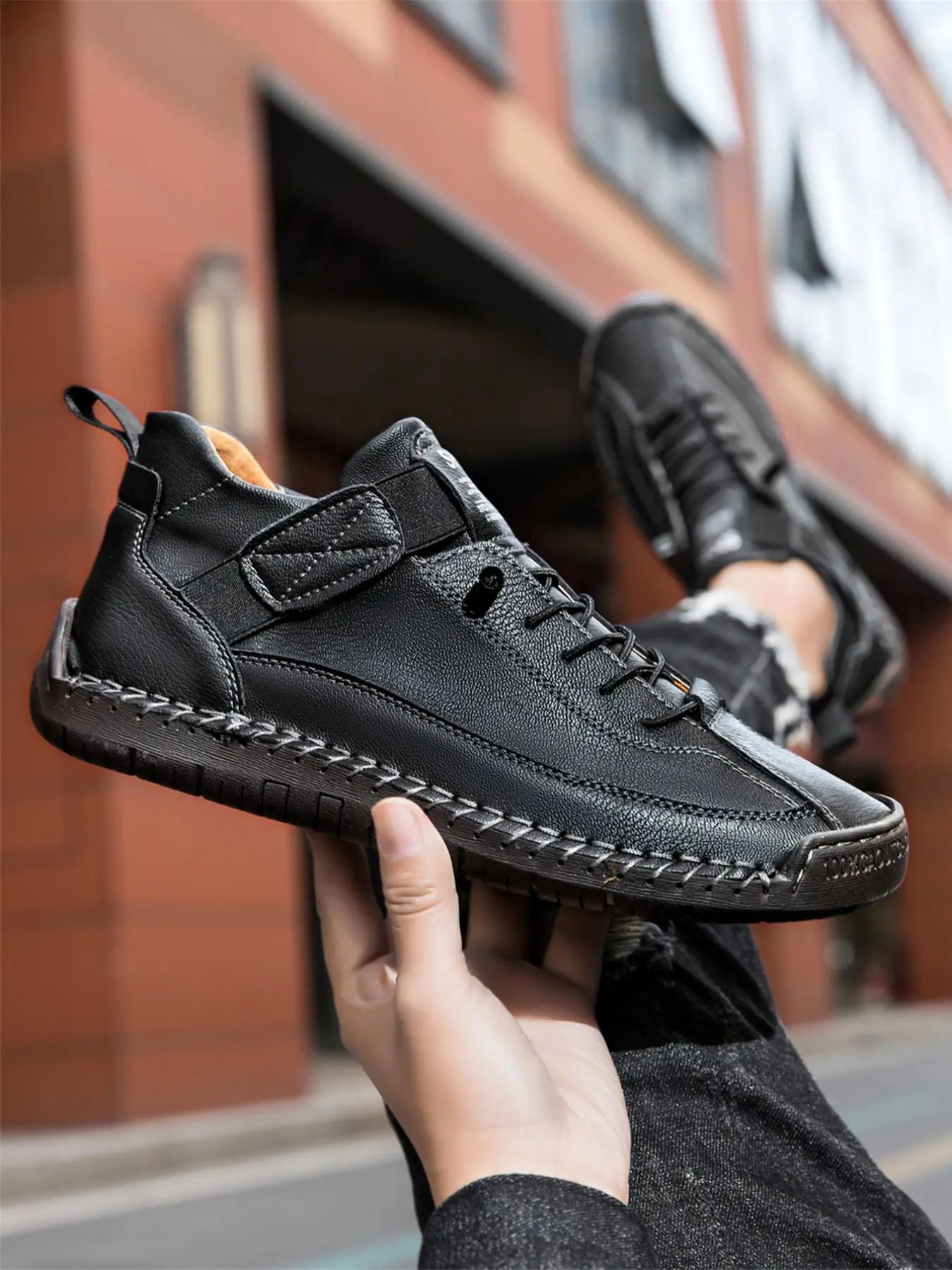 Men's Sporty Lace Up Front Hiking Boots, Lightweight Comfortable Outdoor Walking Shoes, Casual Hiking Shoes, Hiking Style Shoes, Durable Fashionable Shoes for Outdoor Travel & Daily Wear