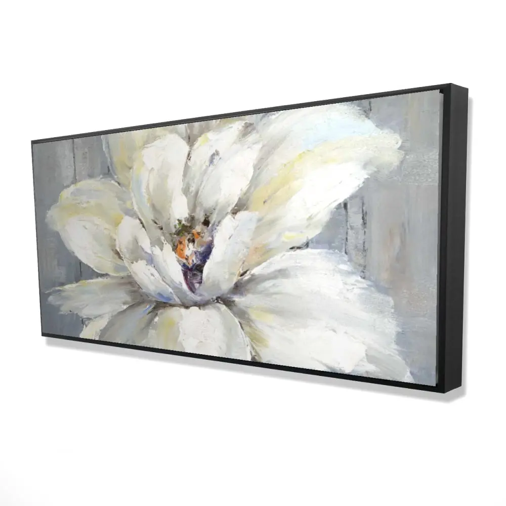 360 Stand 24x48 in. Vibrant Floral Botanical Framed Art Print - White Flower Wood Artwork, Artistic Farmhouse Home Decor, Ideal Gift for Room Wall, Flowers Wall Arts, Nature, Decoration, Modern, Nature Art, Bloom Wall Arts