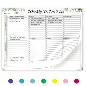 Weekly Planner Pad 52 Weeks Undated, Large 8.5x11 Inch, Tear-Off Weekly to Do List, Desk Notepad, Productivity Planner, Office School Organizer