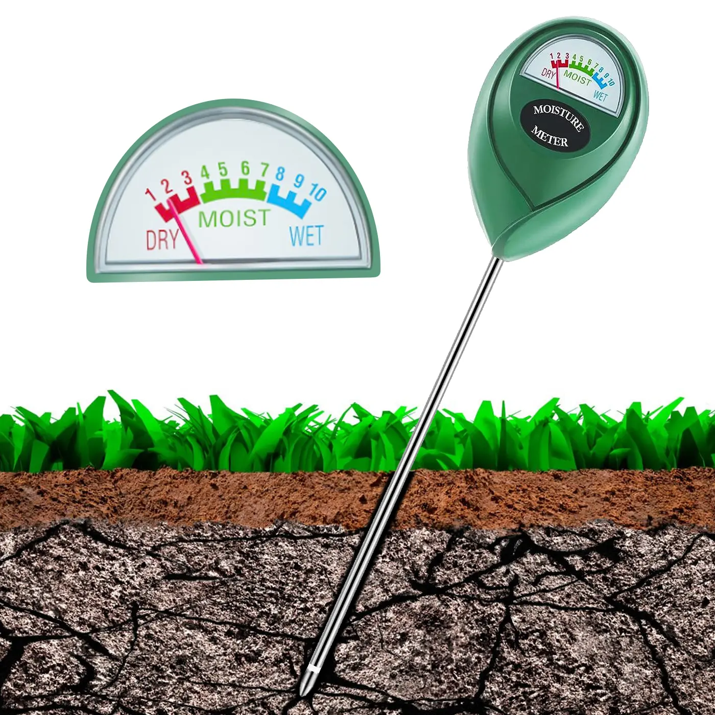 Soil Moisture Meter for Gardening & Greenhouses, Indoor/outdoor Plant Watering Monitor, Accurate Soil Humidity Tester for Home Use, Garden Accessories, Garden Supplies