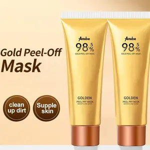 Ainube Gold Foil Peel Off Mask Kit 98.5% Essence Formula Deep Cleansing Blackhead Remover Moisturizing PoreMinimizing Face Mask with Brush Luxury Skincare forWomen & Men Hydrating Brightening Self Care Gift Set