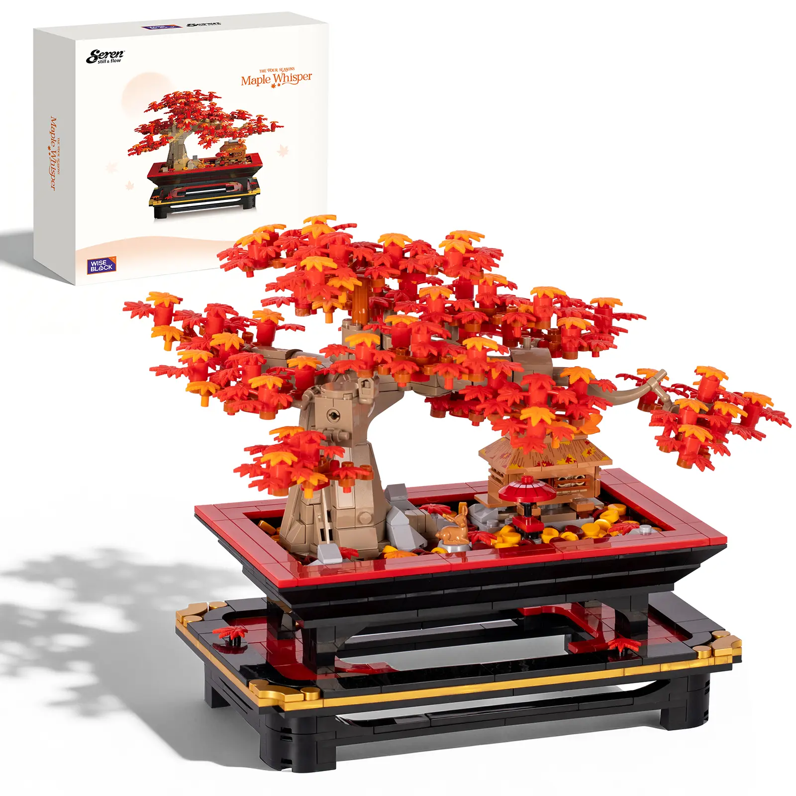 WISE BLOCK Maple Whisper DIY Building Block Set - 900 Pcs, 270x180x210mm Sakura Model Kit, Do It Yourself Toy for Enthusiasts, Valentine’s Day Gift, House Decoration