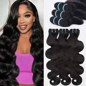 YoungHair Body Wave Bundles Human Hair 100% Real Raw Human Hair Bundles Body Wave,No Tangle Shedding,Triple Lifespan Virgin Hair Extensions Thick Weave Reusable